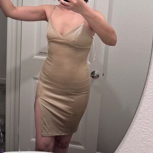 Elegant Gold Slip Dress